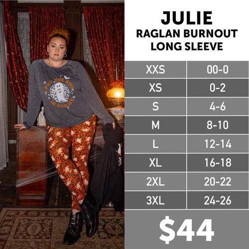 Halloween Julie Size Chart